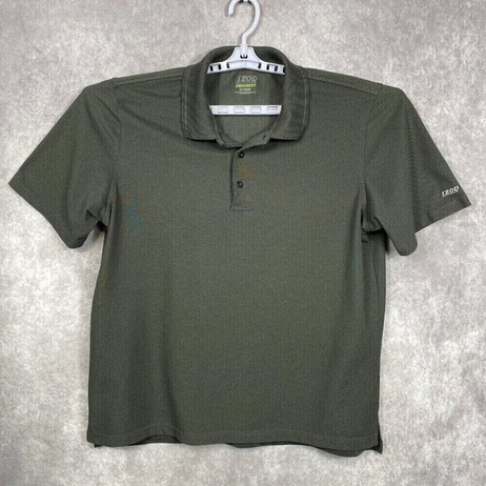 Izod PerformX Polo Shirt Men XL Gray Golf Activewear Performance Sportswear